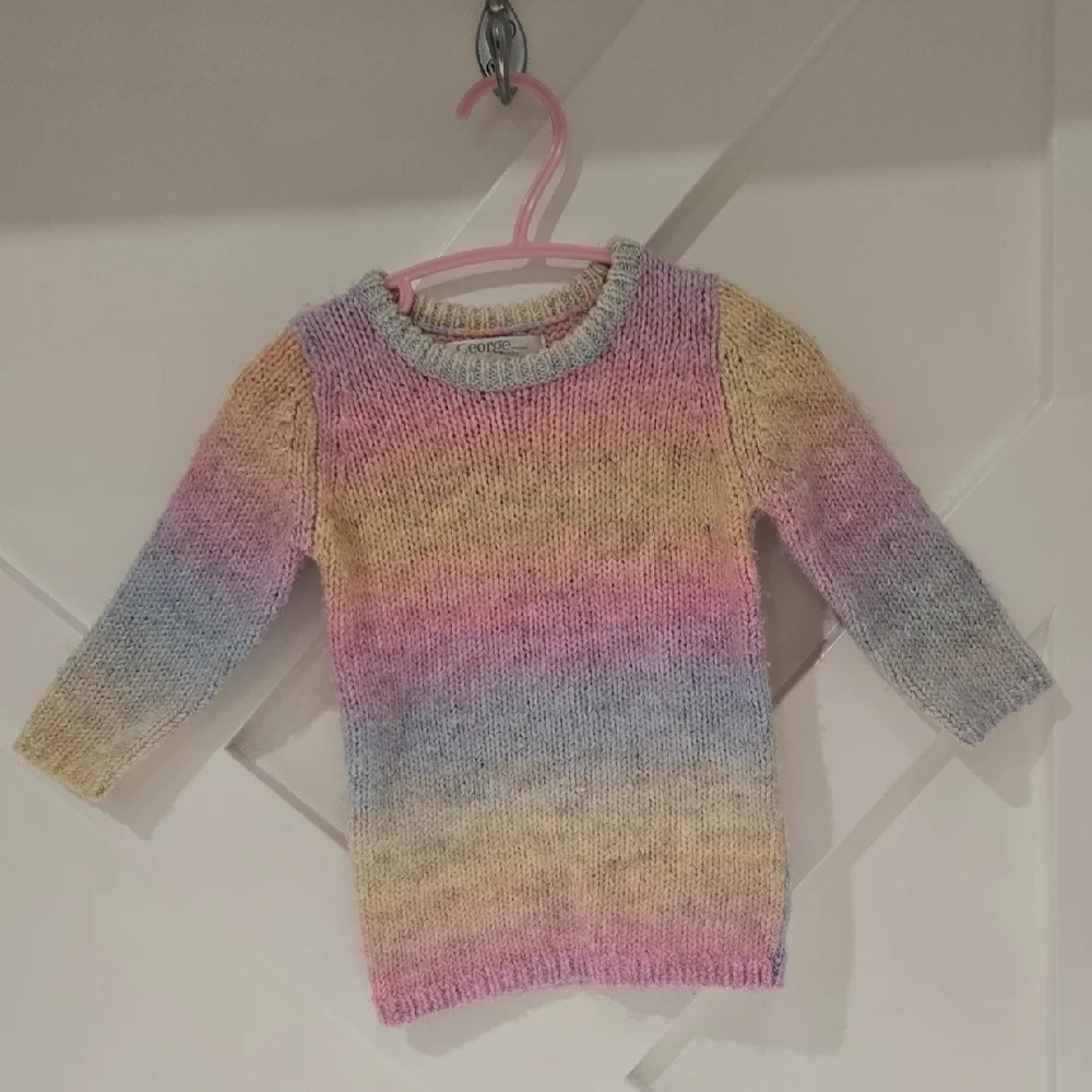 George Red and Pink Sweater Soft Knit Pullover - Picture 1 of 3